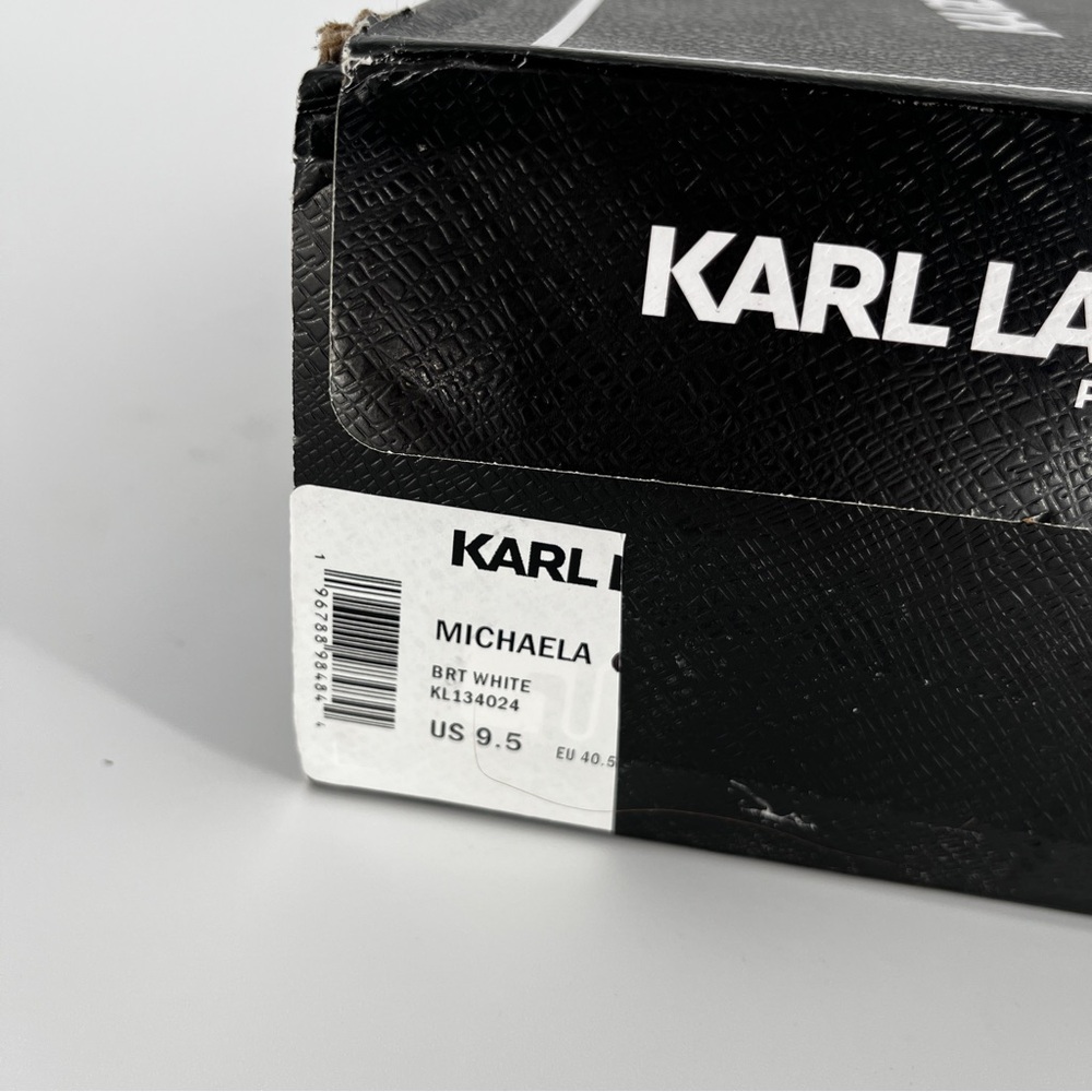 Karl Lagerfeld Michaela Espadrille Flats White Logo - Size 9.5 - Picture 12 of 12